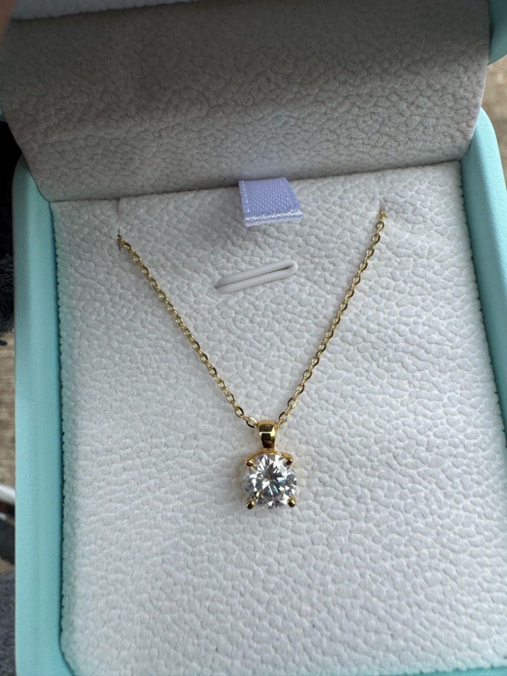 1 CT Round Moissanite S925 Gold Pendant